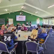 Yarning with Elders about important legal issues on beautiful Quandamooka Country!