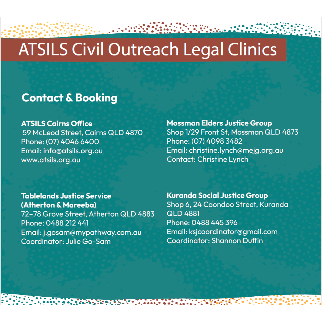Atsils ATSILS Civil Outreach Legal Clinics - Far North Queensland 2026 ...